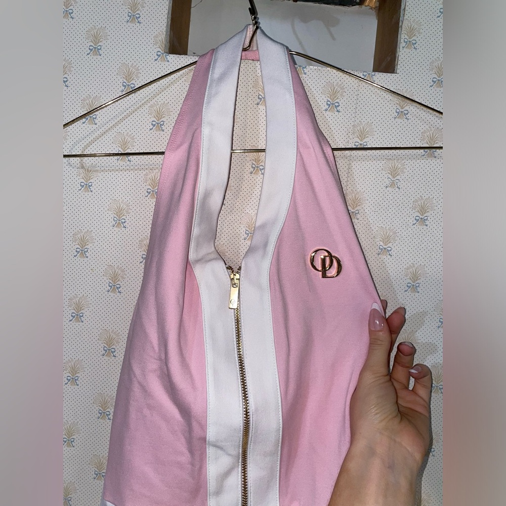 O Dolls Collection Halterneck Mini Panelled Dress in Pink - Picture 6 of 13